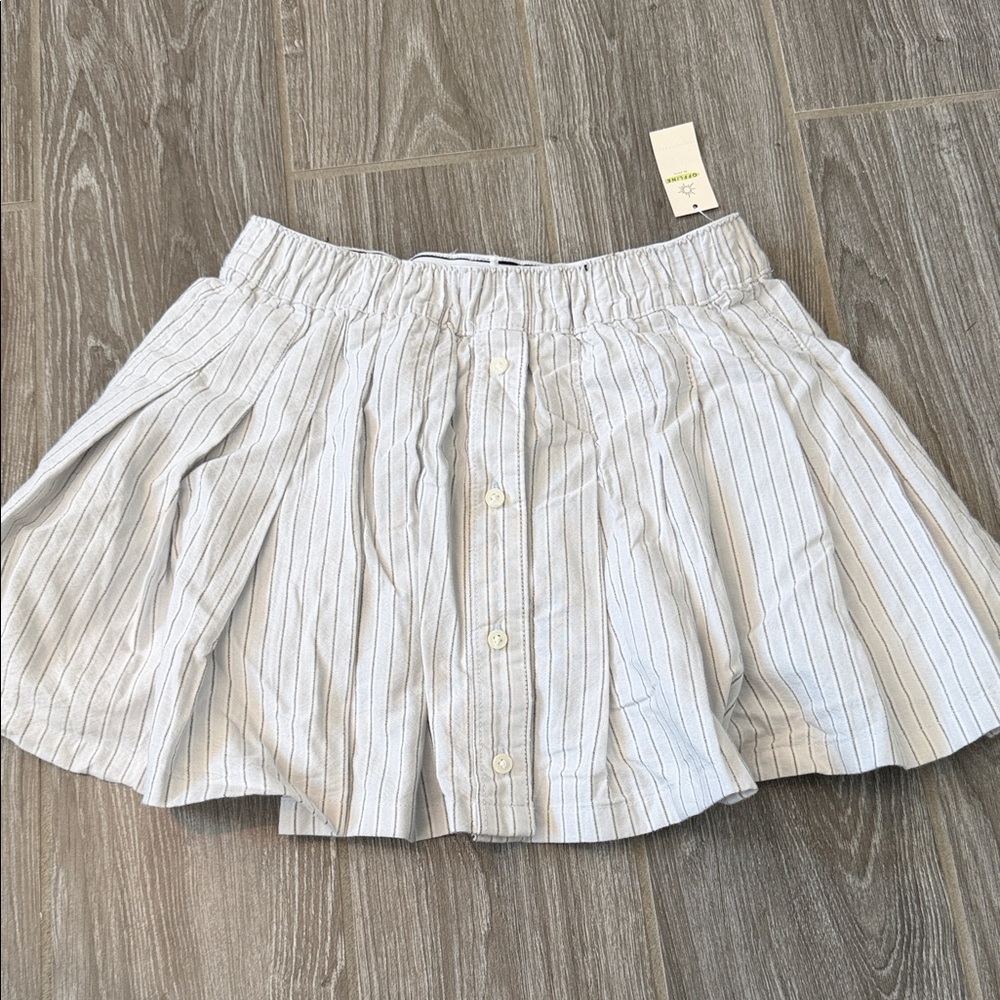 NEW Aerie offline varsity pin striped pleated skort with buttons bike shorts XS